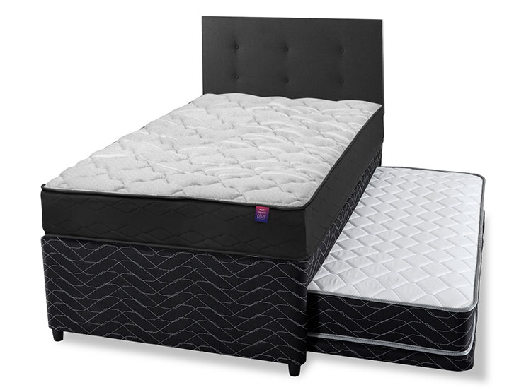 JUEGO DE DORMITORIO FLEX CAMA EUROPEA THERAPEDIC PLUS 1.5 PLAZAS + RESPALDO ROYAL NEGRO - 2