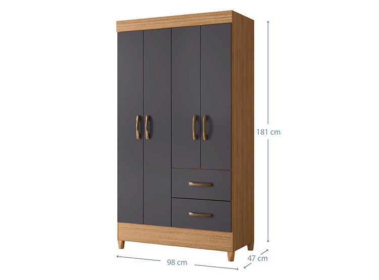 CLOSET VEKKA HOME MOBI GRAPHITE 4P 2C - 3