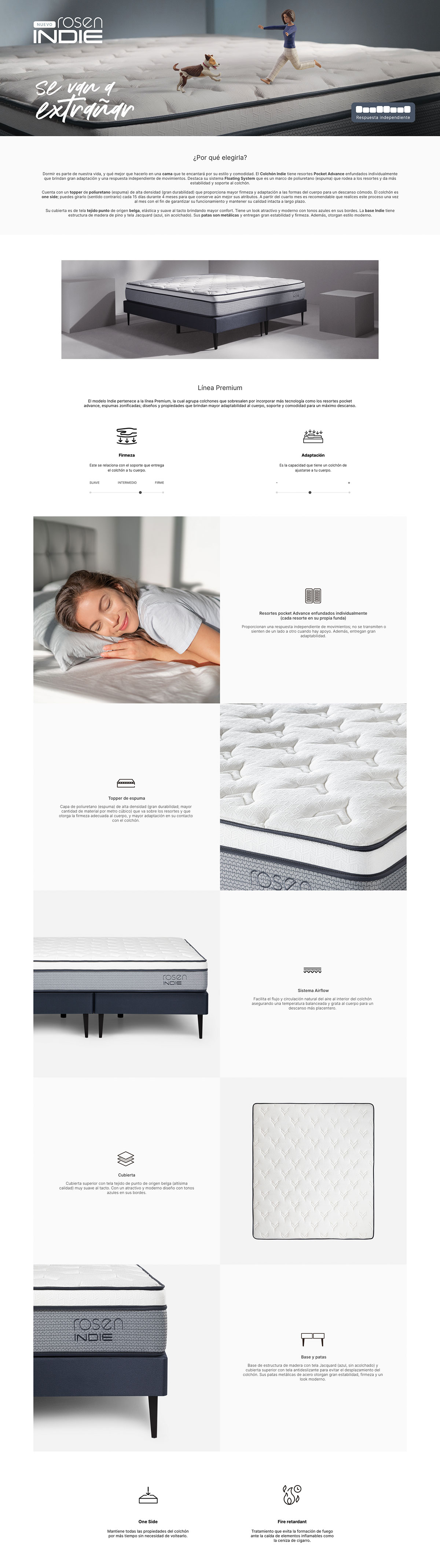 CAMA EUROPEA ROSEN INDIE BD 2 PL + SET MAURICE