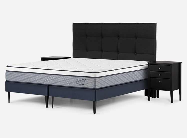 JUEGO DE DORMITORIO ROSEN CAMA EUROPEA INDIE BD 2 PLAZAS + SET ISSEY GRAFITO - 2