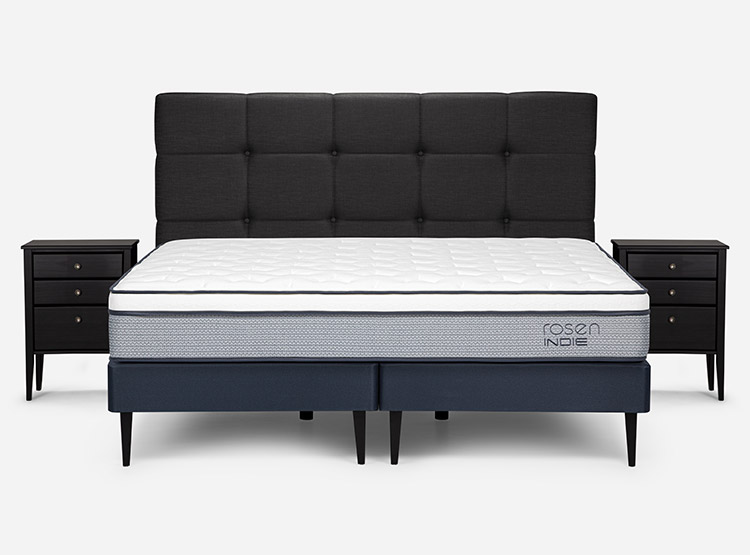 JUEGO DE DORMITORIO ROSEN CAMA EUROPEA INDIE BD 2 PLAZAS + SET ISSEY GRAFITO - 1