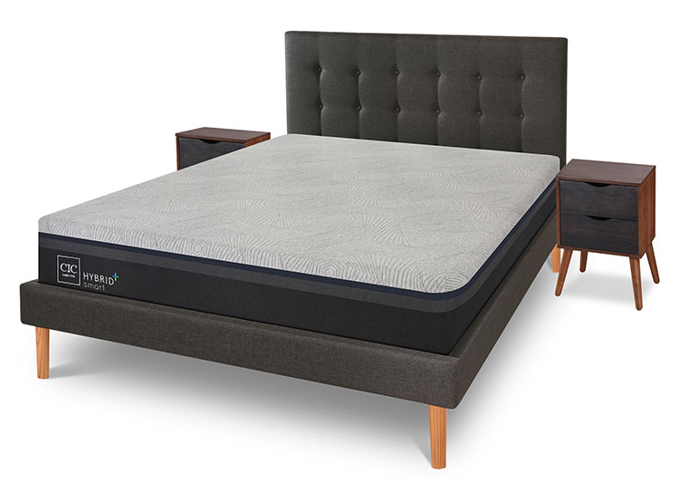 JUEGO DE DORMITORIO CIC CAMA EUROPEA HYBRID PLUS INFINITY KING + VELADORES NIGER - 2