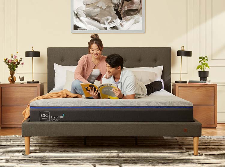 JUEGO DE DORMITORIO CIC CAMA EUROPEA HYBRID PLUS INFINITY KING + VELADORES NIGER - 8