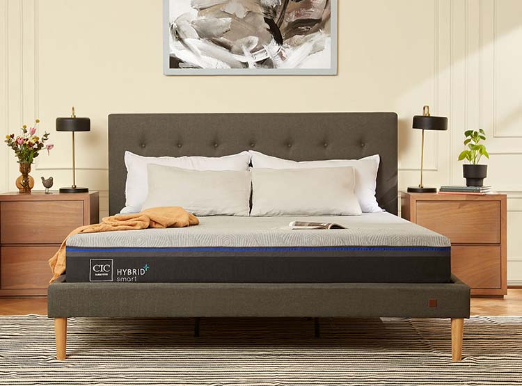 JUEGO DE DORMITORIO CIC CAMA EUROPEA HYBRID PLUS INFINITY KING + VELADORES NIGER - 9