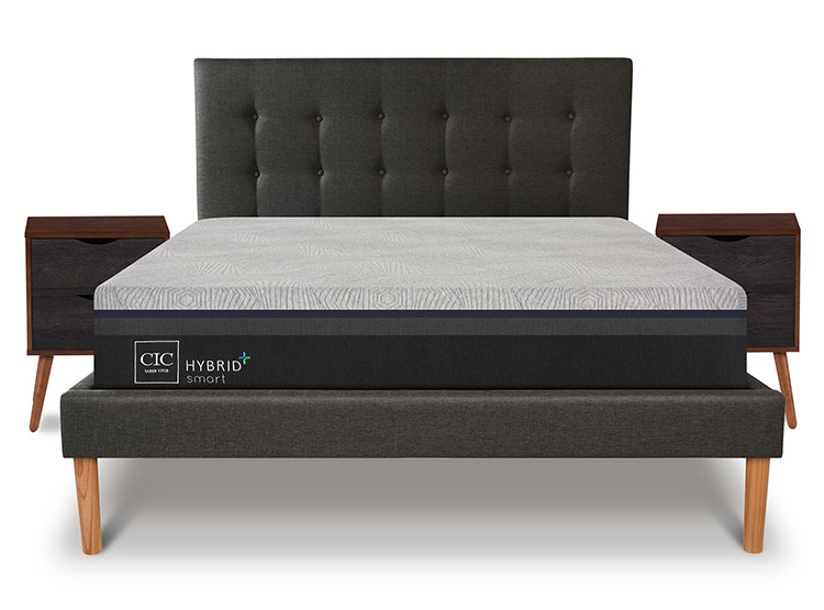 JUEGO DE DORMITORIO CIC CAMA EUROPEA HYBRID PLUS INFINITY KING + VELADORES NIGER - 1