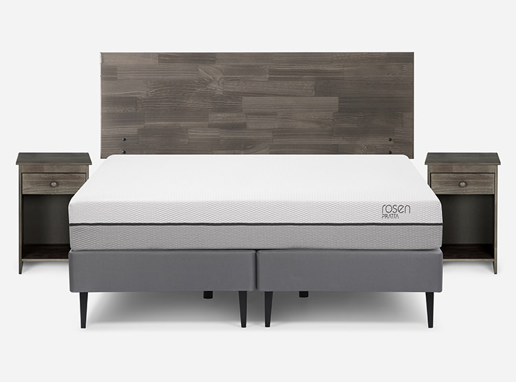 CAMA EUROPEA ROSEN PRATTA BD 2 PLAZAS + SET TABOR GRAFITO - 1