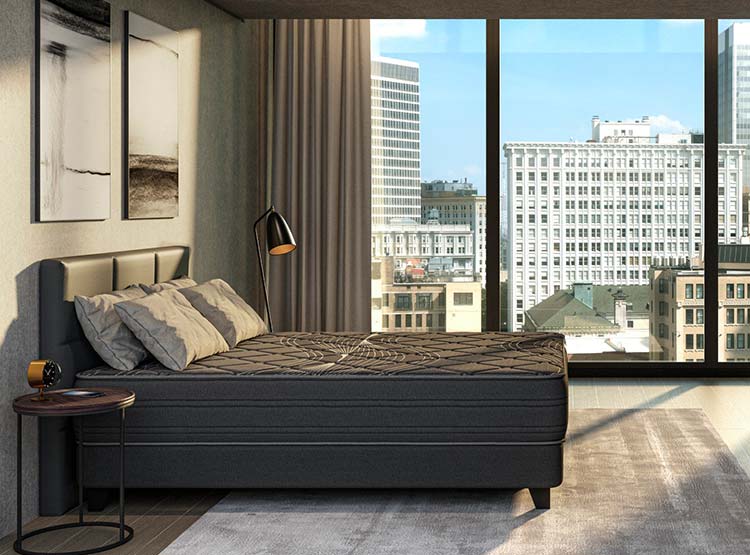 JUEGO DE DORMITORIO FLEX CAMA EUROPEA BLACK 1.5 PLAZAS + RESPALDO MODERN - 5