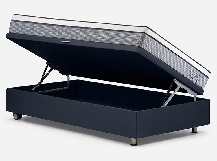 JUEGO DE DORMITORIO ROSEN CAMA BOXET INDIE 1 PLAZA + RESPALDO TABOR GRIS - 3
