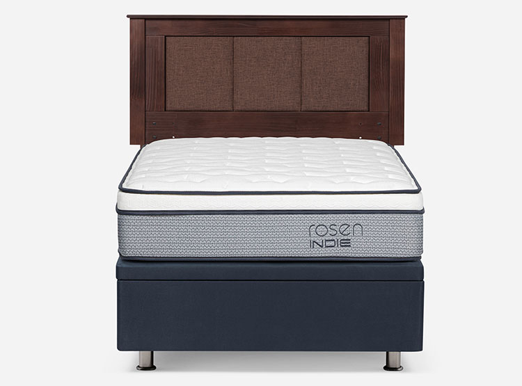 JUEGO DE DORMITORIO ROSEN CAMA BOXET INDIE 1.5 PLAZAS + RESPALDO RACHEL