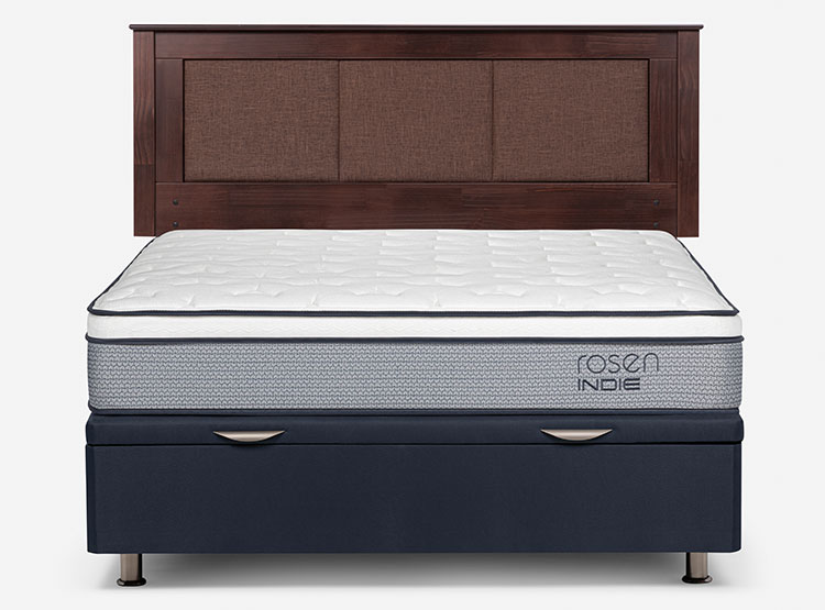 JUEGO DE DORMITORIO ROSEN CAMA BOXET INDIE 2 PLAZAS + RESPALDO RACHEL - 1