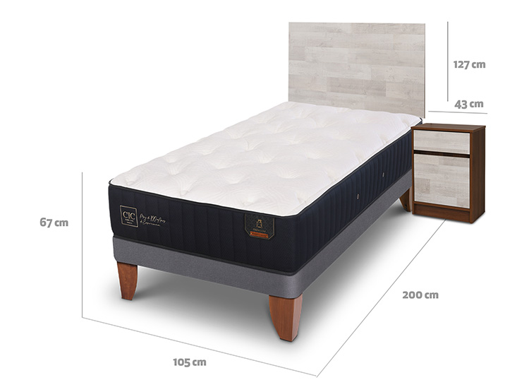 JUEGO DE DORMITORIO CIC CAMA EUROPEA PREMIUM 1.5 PLAZAS + SET LEGNO - 3