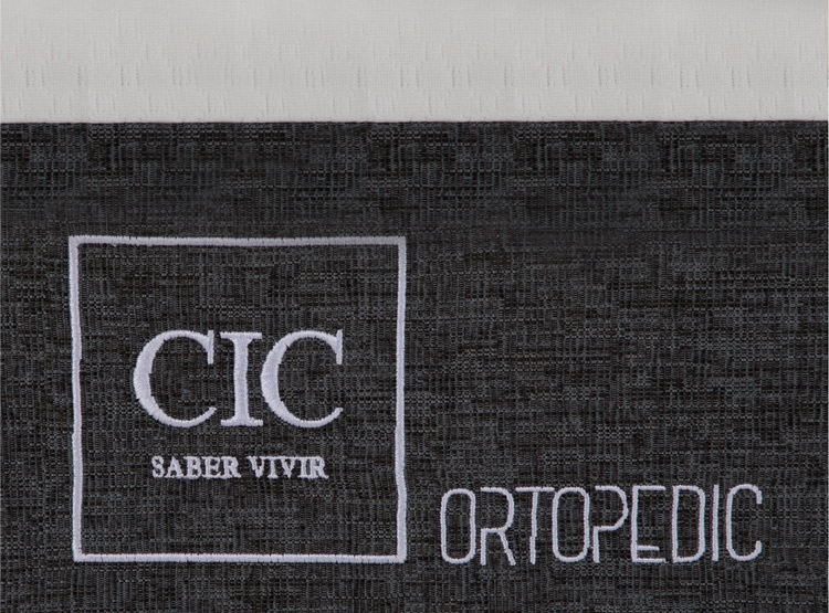JUEGO DE DORMITORIO CIC CAMA EUROPEA DUBLIN ORTOPEDIC 1.5 PLAZAS + RESPALDO GRIS - 5