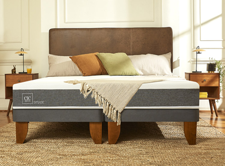 JUEGO DE DORMITORIO CIC CAMA EUROPEA DUBLIN ORTOPEDIC 1.5 PLAZAS + SET GRIS - 7