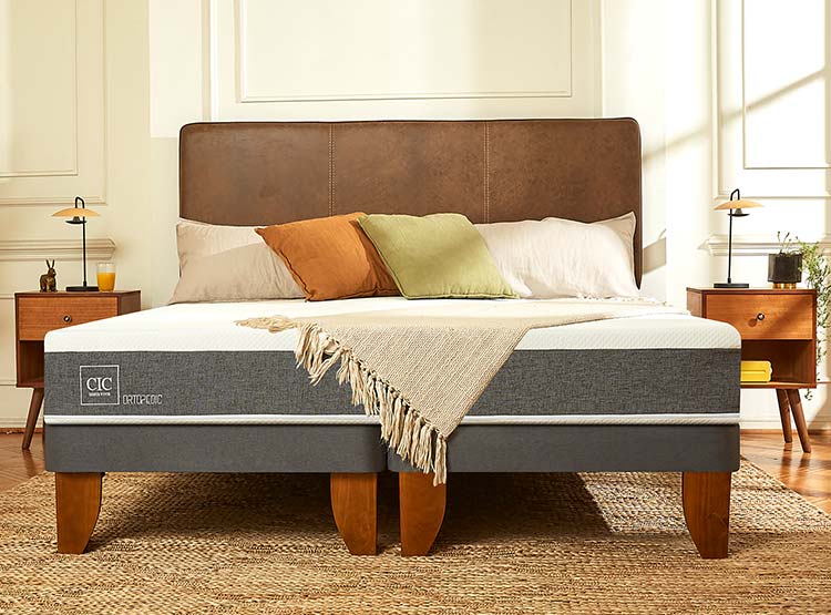 JUEGO DE DORMITORIO CIC CAMA EUROPEA TORINO ORTOPEDIC 1.5 PLAZAS + SET GRIS - 8