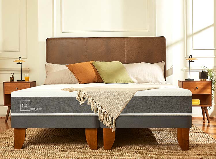 JUEGO DE DORMITORIO CIC CAMA EUROPEA VILLARRICA ORTOPEDIC 1.5 PLAZAS + SET GRIS - 8