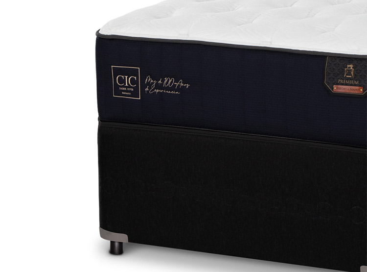 JUEGO DE DORMITORIO CIC CAMA DIVAN TORINO PREMIUM 1.5 PLAZAS NEGRO + RESPALDO GRIS - 4