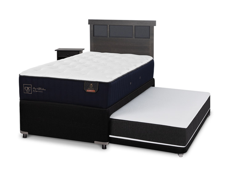 JUEGO DE DORMITORIO CIC CAMA DIVAN DUBLIN PREMIUM 1.5 PLAZAS NEGRO + SET GRIS - 2
