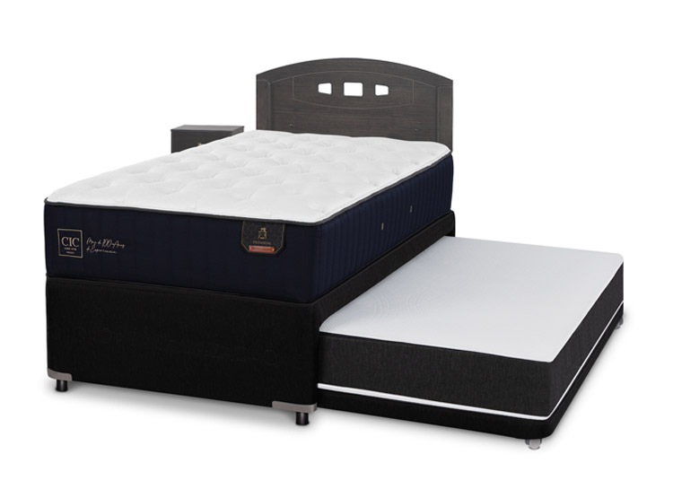 JUEGO DE DORMITORIO CIC CAMA DIVAN GALES PREMIUM 1.5 PLAZAS NEGRO + SET GRIS - 2