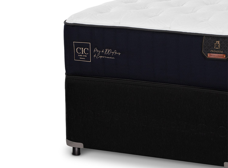 JUEGO DE DORMITORIO CIC CAMA DIVAN TORINO PREMIUM 1.5 PLAZAS NEGRO + SET GRIS - 4