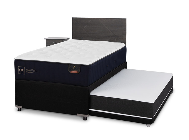 JUEGO DE DORMITORIO CIC CAMA DIVAN VILLARRICA PREMIUM 1.5 PLAZAS NEGRO + SET GRIS - 2
