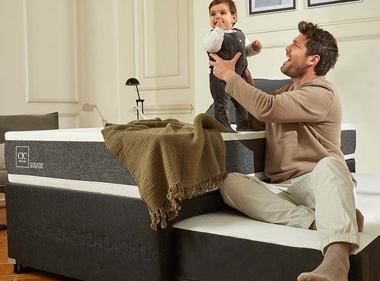 JUEGO DE DORMITORIO CIC CAMA DIVAN GALES ORTOPEDIC 1.5 PLAZAS NEGRO + SET GRIS - 6