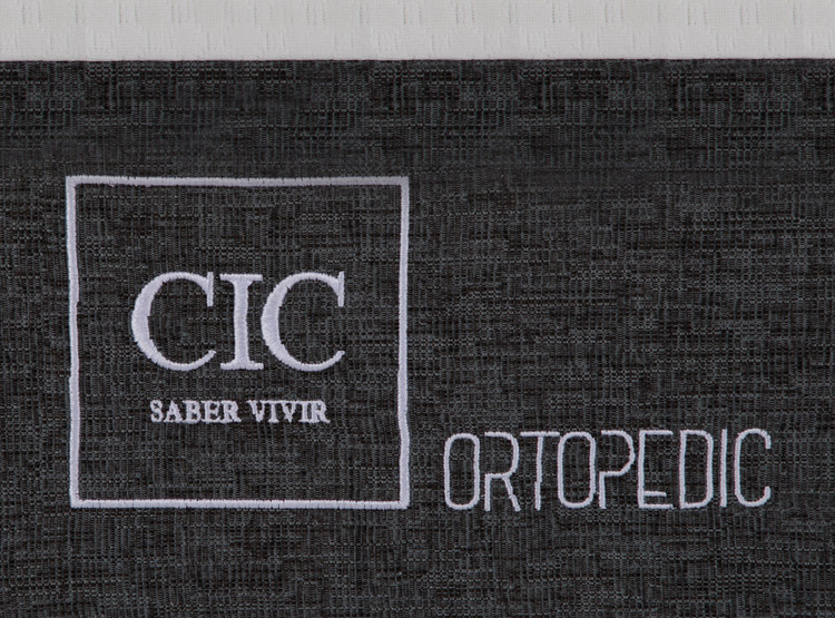 JUEGO DE DORMITORIO CIC CAMA EUROPEA DUBLIN ORTOPEDIC BN 2 PLAZAS + RESPALDO GRIS - 8