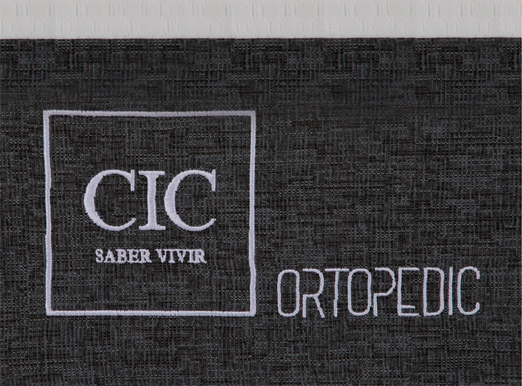 JUEGO DE DORMITORIO CIC CAMA EUROPEA MUNICH ORTOPEDIC BN 2 PLAZAS + RESPALDO GRIS - 6