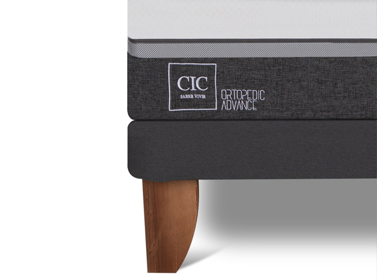 JUEGO DE DORMITORIO CIC CAMA EUROPEA MUNICH ORTOPEDIC ADVANCE BN 2 PLAZAS + SET GRIS - 6