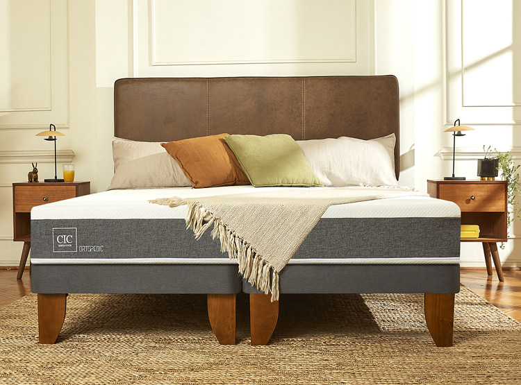 JUEGO DE DORMITORIO CIC CAMA EUROPEA VILLARRICA ORTOPEDIC BD KING + SET GRIS - 8