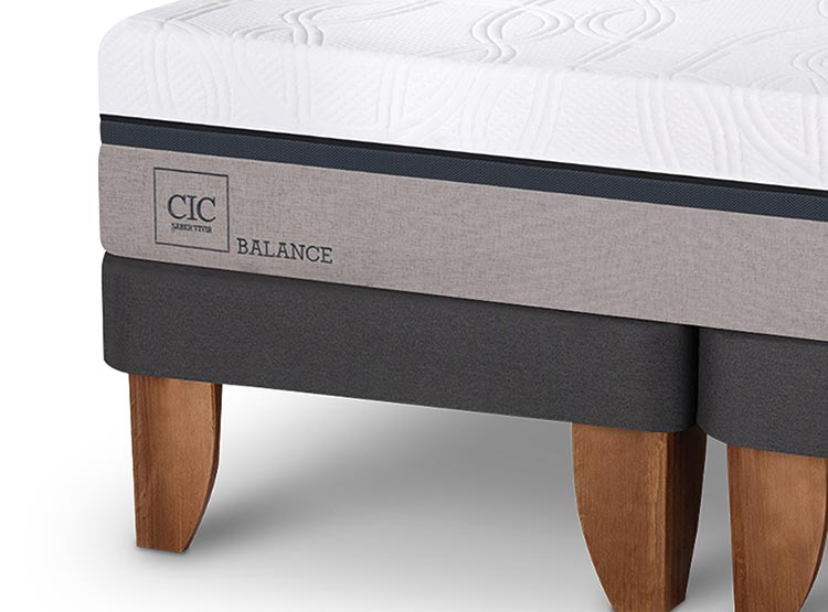 JUEGO DE DORMITORIO CIC CAMA EUROPEA NEW BALANCE BD 2 PLAZAS + RESPALDO MUNICH GRIS - 4