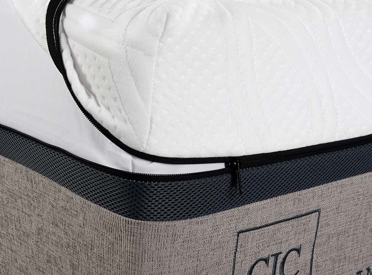 JUEGO DE DORMITORIO CIC CAMA EUROPEA NEW BALANCE BD 2 PLAZAS + RESPALDO MUNICH GRIS - 5