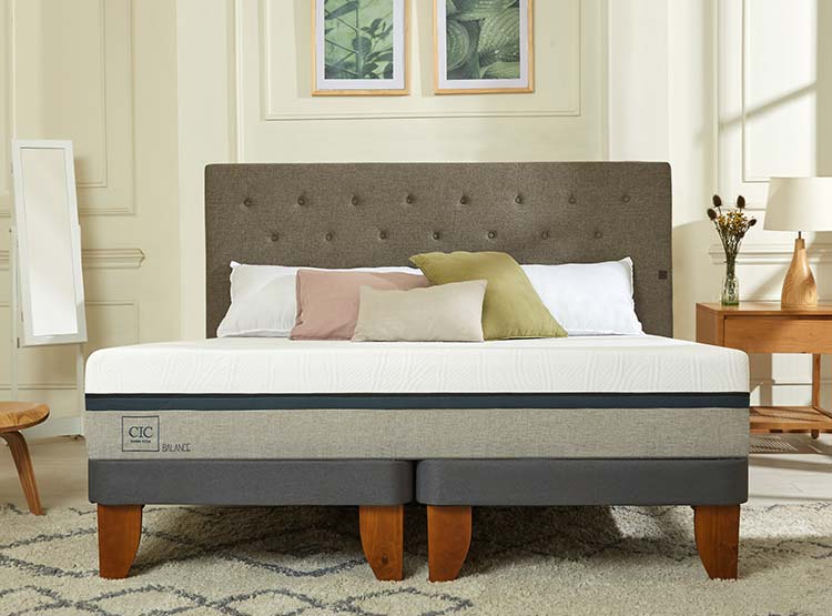 JUEGO DE DORMITORIO CIC CAMA EUROPEA NEW BALANCE BD 2 PLAZAS + RESPALDO MUNICH GRIS - 8