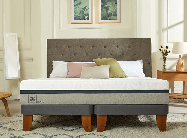 JUEGO DE DORMITORIO CIC CAMA EUROPEA NEW BALANCE BD 2 PLAZAS + RESPALDO DUBLIN GRIS - 8