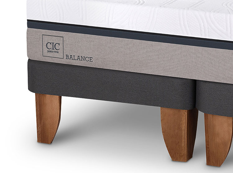 JUEGO DE DORMITORIO CIC CAMA EUROPEA TORINO NEW BALANCE BD 2 PLAZAS + RESPALDO GRIS - 4
