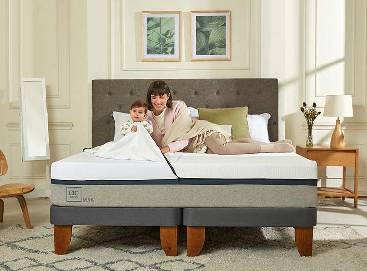 JUEGO DE DORMITORIO CIC CAMA EUROPEA VILLARRICA NEW BALANCE BD 2 PLAZAS + SET GRIS - 7