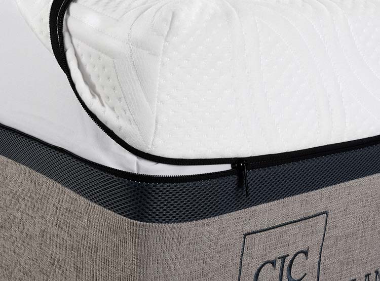 JUEGO DE DORMITORIO CIC CAMA EUROPEA BALANCE KING + RESPALDO DUBLIN GRIS - 5