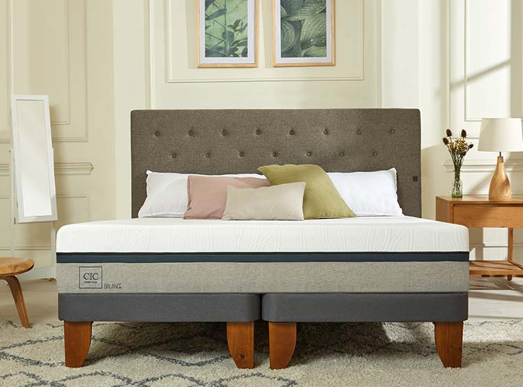 JUEGO DE DORMITORIO CIC CAMA EUROPEA VILLARRICA NEW BALANCE BD 2 PLAZAS + SET GRIS - 8