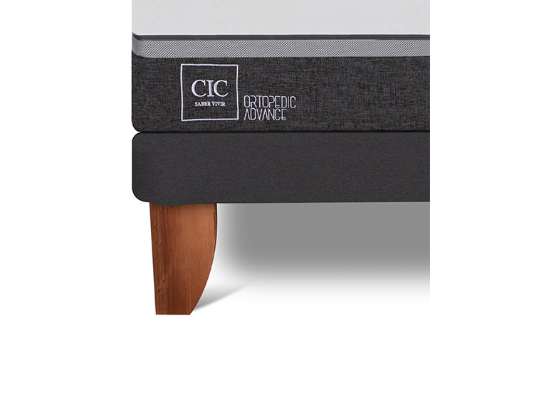 JUEGO DE DORMITORIO CIC CAMA EUROPEA MUNICH ORTOPEDIC ADVANCE 1.5 PLAZAS + RESPALDO GRIS - 6