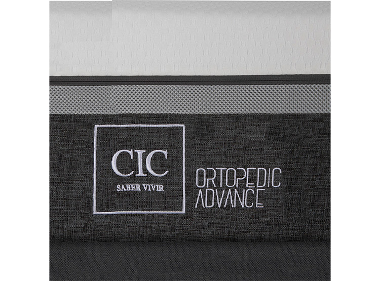 JUEGO DE DORMITORIO CIC CAMA EUROPEA DUBLIN ORTOPEDIC ADVANCE 2 PLAZAS + RESPALDO GRIS - 5