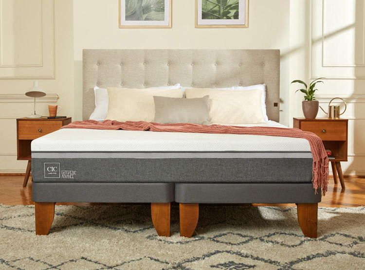 JUEGO DE DORMITORIO CIC CAMA EUROPEA GALES ORTOPEDIC ADVANCE BD 2 PLAZAS + SET GRIS - 9