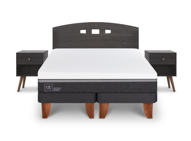 JUEGO DE DORMITORIO CIC CAMA EUROPEA GALES ORTOPEDIC ADVANCE BD 2 PLAZAS + SET GRIS - 1