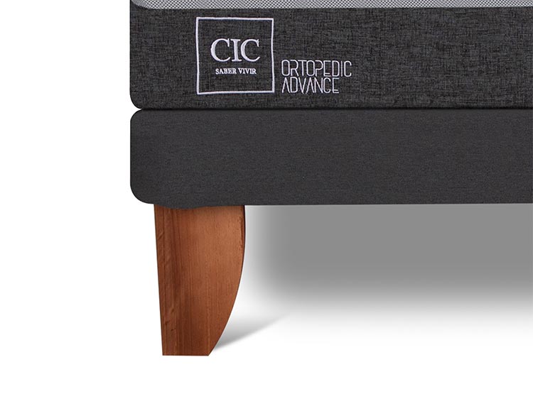 JUEGO DE DORMITORIO CIC CAMA EUROPEA GALES ORTOPEDIC ADVANCE BN 2 PLAZAS + RESPALDO GRIS - 6