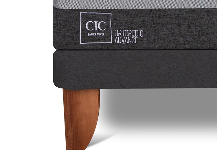 JUEGO DE DORMITORIO CIC CAMA EUROPEA TORINO ORTOPEDIC ADVANCE BN 2 PLAZAS + RESPALDO GRIS - 6