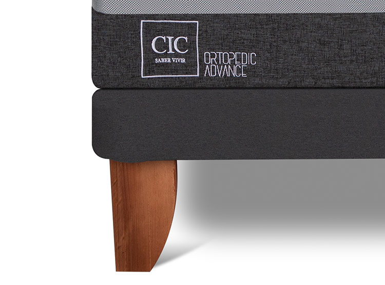 JUEGO DE DORMITORIO CIC CAMA EUROPEA ORTOPEDIC ADVANCE KING + RESPALDO DUBLIN GRIS - 7