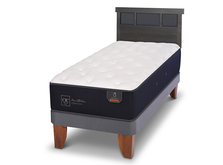 JUEGO DE DORMITORIO CIC CAMA EUROPEA PREMIUM 1.5 PLAZAS + RESPALDO DUBLIN GRIS - 2