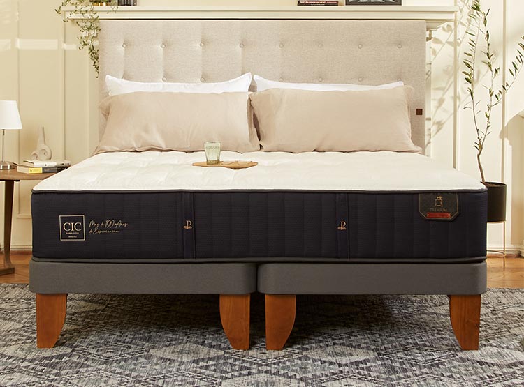 JUEGO DE DORMITORIO CIC CAMA EUROPEA GALES PREMIUM 1.5 PLAZAS + RESPALDO GRIS - 8