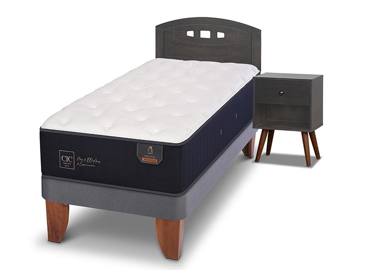 JUEGO DE DORMITORIO CIC CAMA EUROPEA GALES PREMIUM 1.5 PLAZAS + SET GRIS - 2