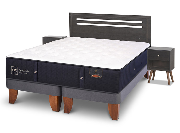 JUEGO DE DORMITORIO CIC CAMA EUROPEA PREMIUM BD 2 PLAZAS + SET MUNICH GRIS - 2