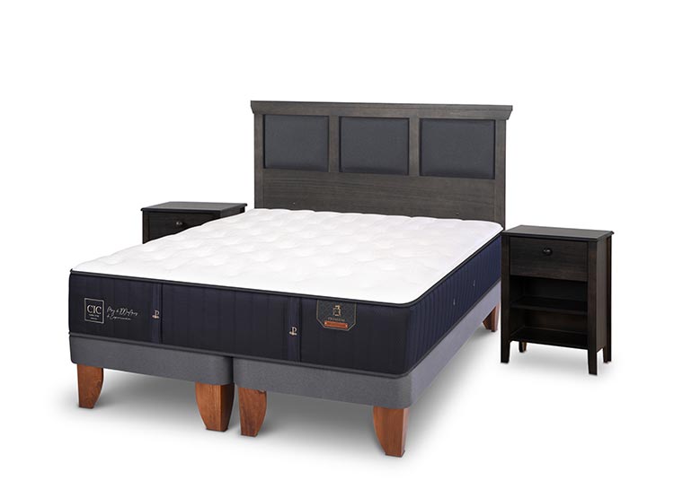 JUEGO DE DORMITORIO CIC CAMA EUROPEA TORINO PREMIUM BD 2 PLAZAS + SET GRIS - 2