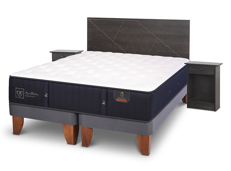 JUEGO DE DORMITORIO CIC CAMA EUROPEA PREMIUM BD 2 PLAZAS + SET VILLARRICA GRIS - 2
